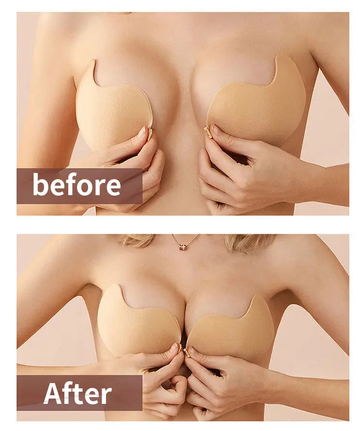 Backless Push Up Bra - Invisible Bra For Women's | Available In Black & Beige
