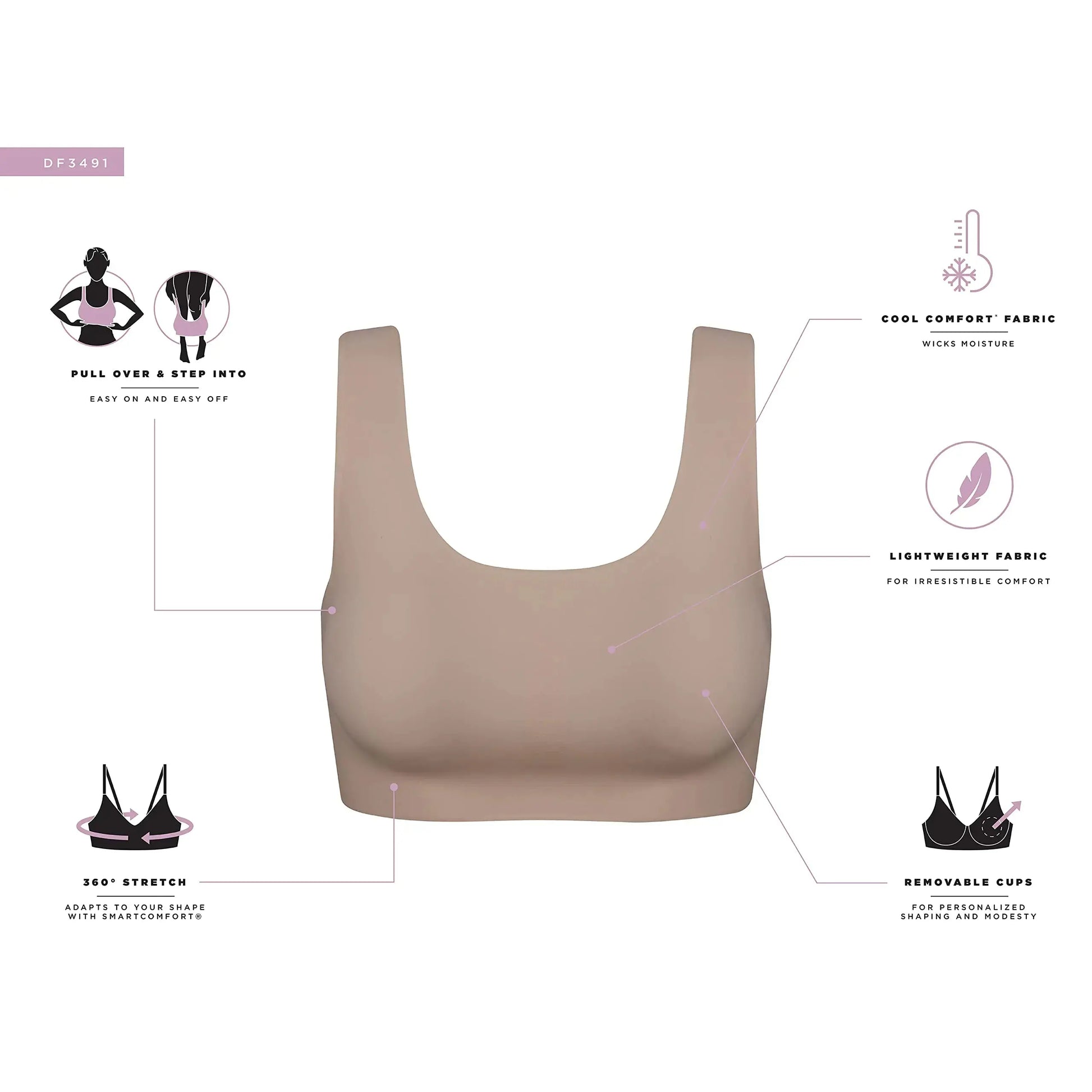Bali Women's Comfort Revolution Easylite Wireless T-Shirt Bra