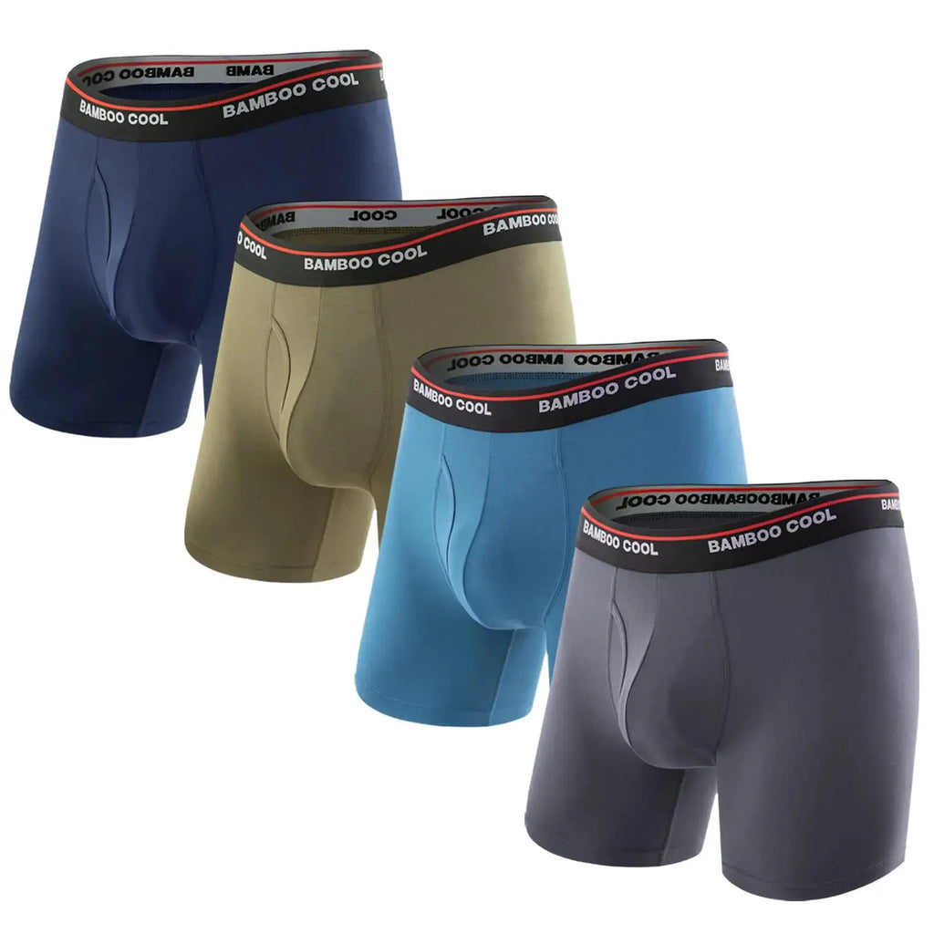 Bamboo Cool Men's Boxer Briefs with 3D Pouch – 4-Pack