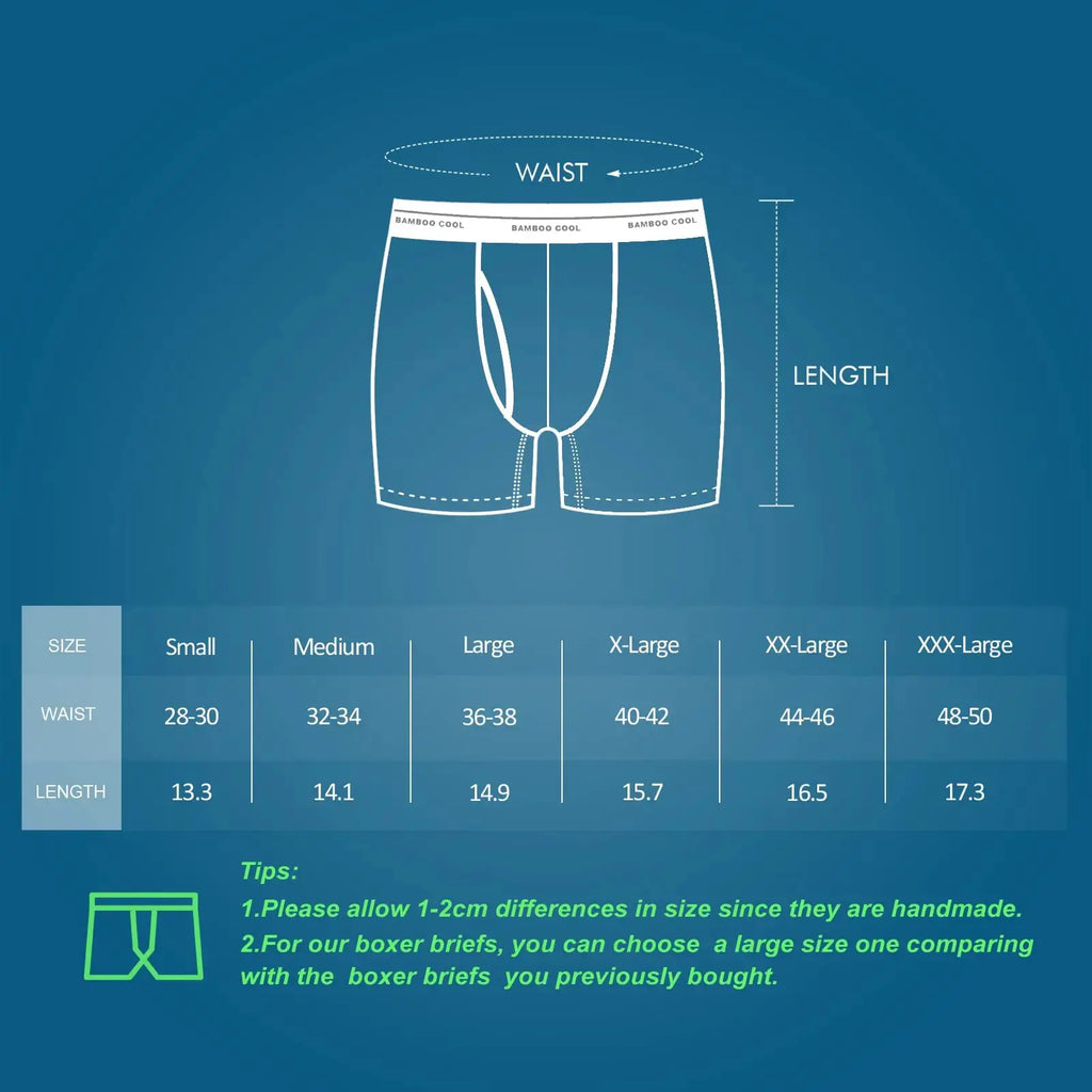 Bamboo Cool Men's Boxer Briefs with 3D Pouch – 4-Pack