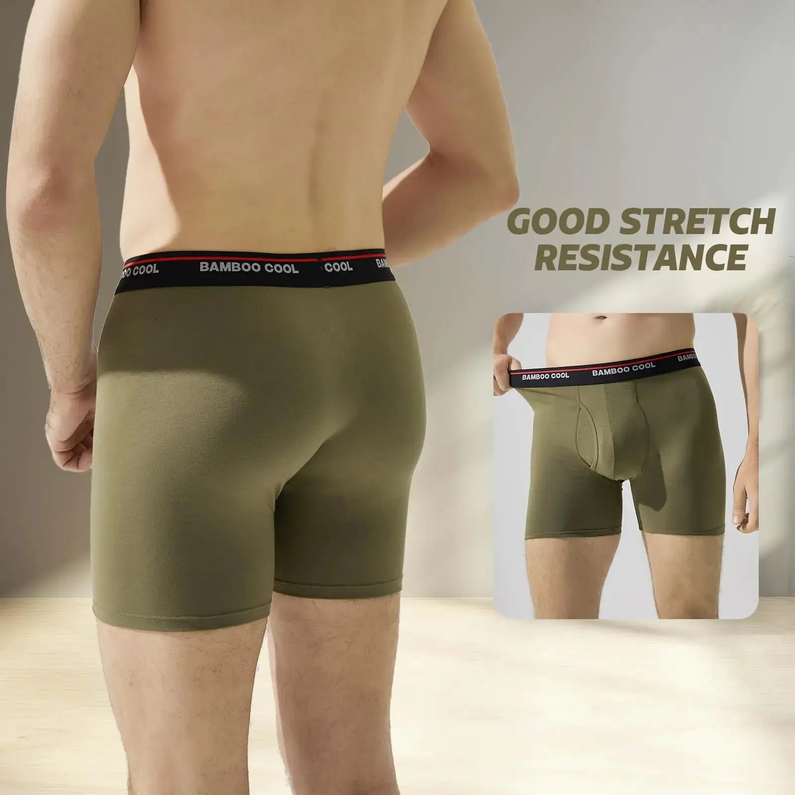 Bamboo Cool Men's Boxer Briefs with 3D Pouch – 4-Pack