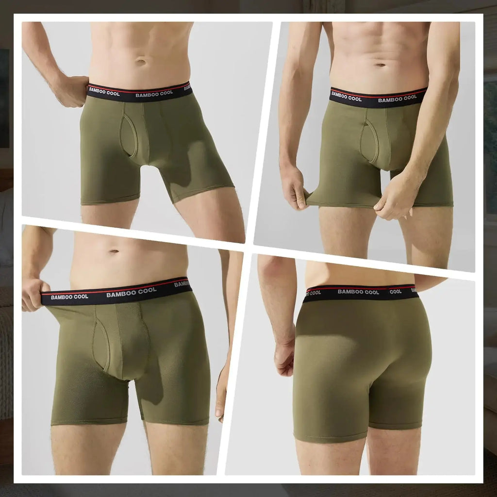 Bamboo Cool Men's Boxer Briefs with 3D Pouch – 4-Pack