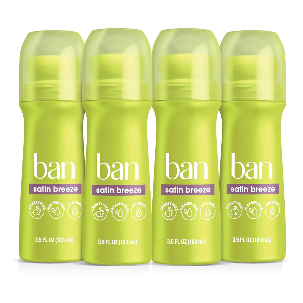 Ban Satin Breeze 24-hour Invisible Antiperspirant Roll-on Deodorant for Women and Men | Underarm Wetness Protection