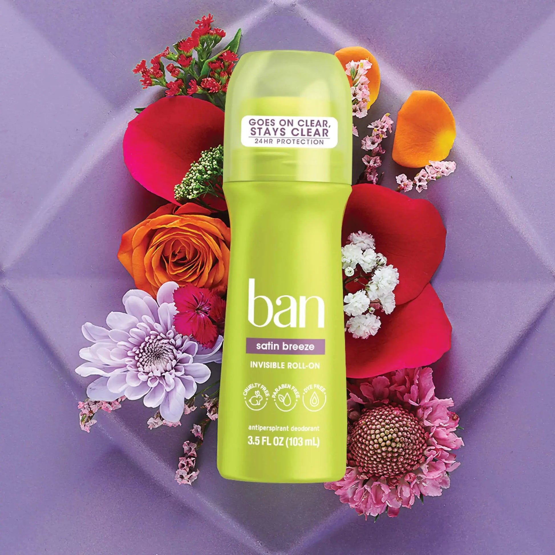 Ban Satin Breeze 24-hour Invisible Antiperspirant Roll-on Deodorant for Women and Men | Underarm Wetness Protection