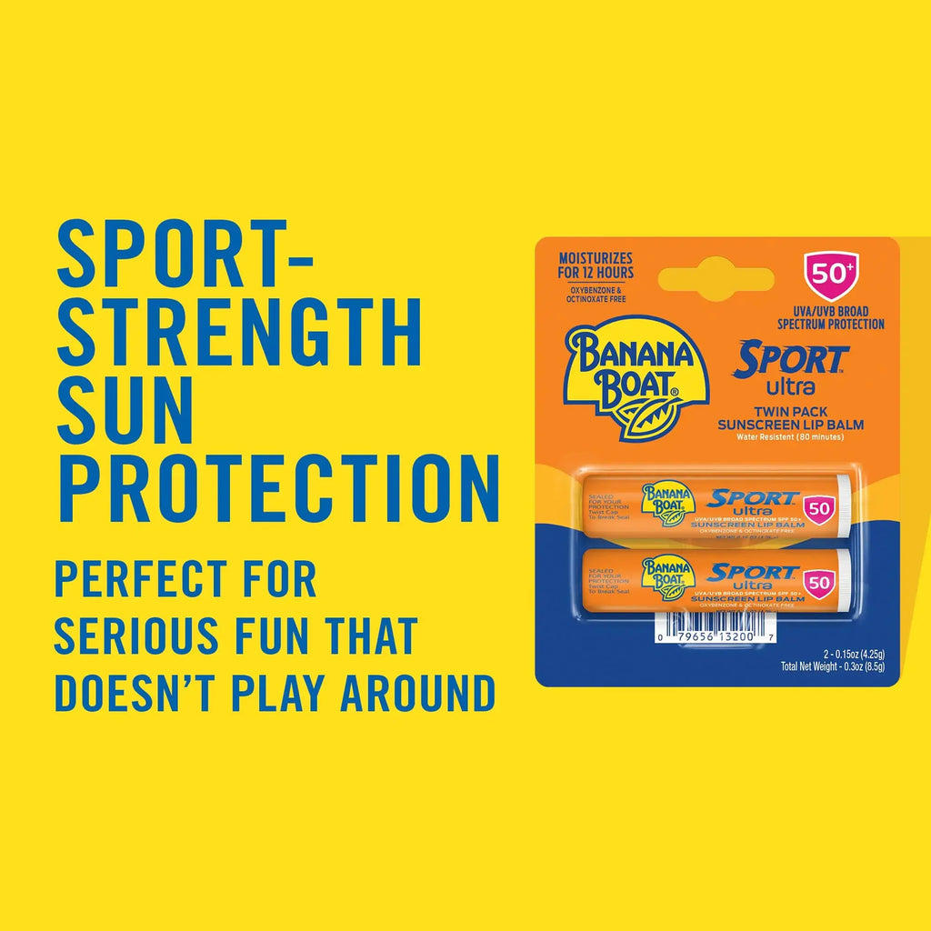 Banana Boat Sport Ultra Sunscreen Lip Balm - Twin Pack
