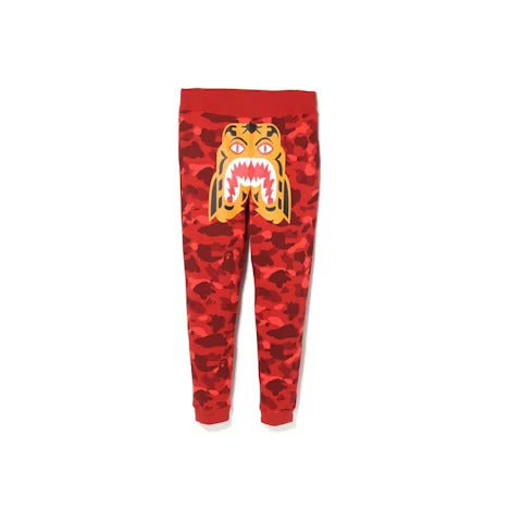 BAPE Color Camo Tiger Slim Sweat Pants Red
