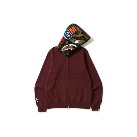 BAPE Shark Full Zip Hoodie Burgundy