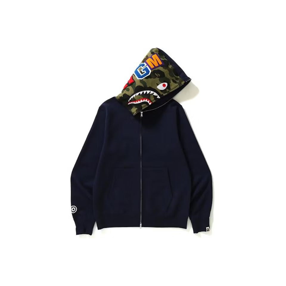 BAPE Shark Full Zip Hoodie Navy