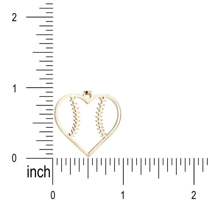 Heart Seams Softball Necklace