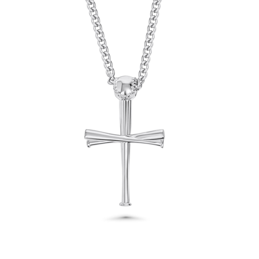 XL 2.0 Baseball Bat Cross Necklace