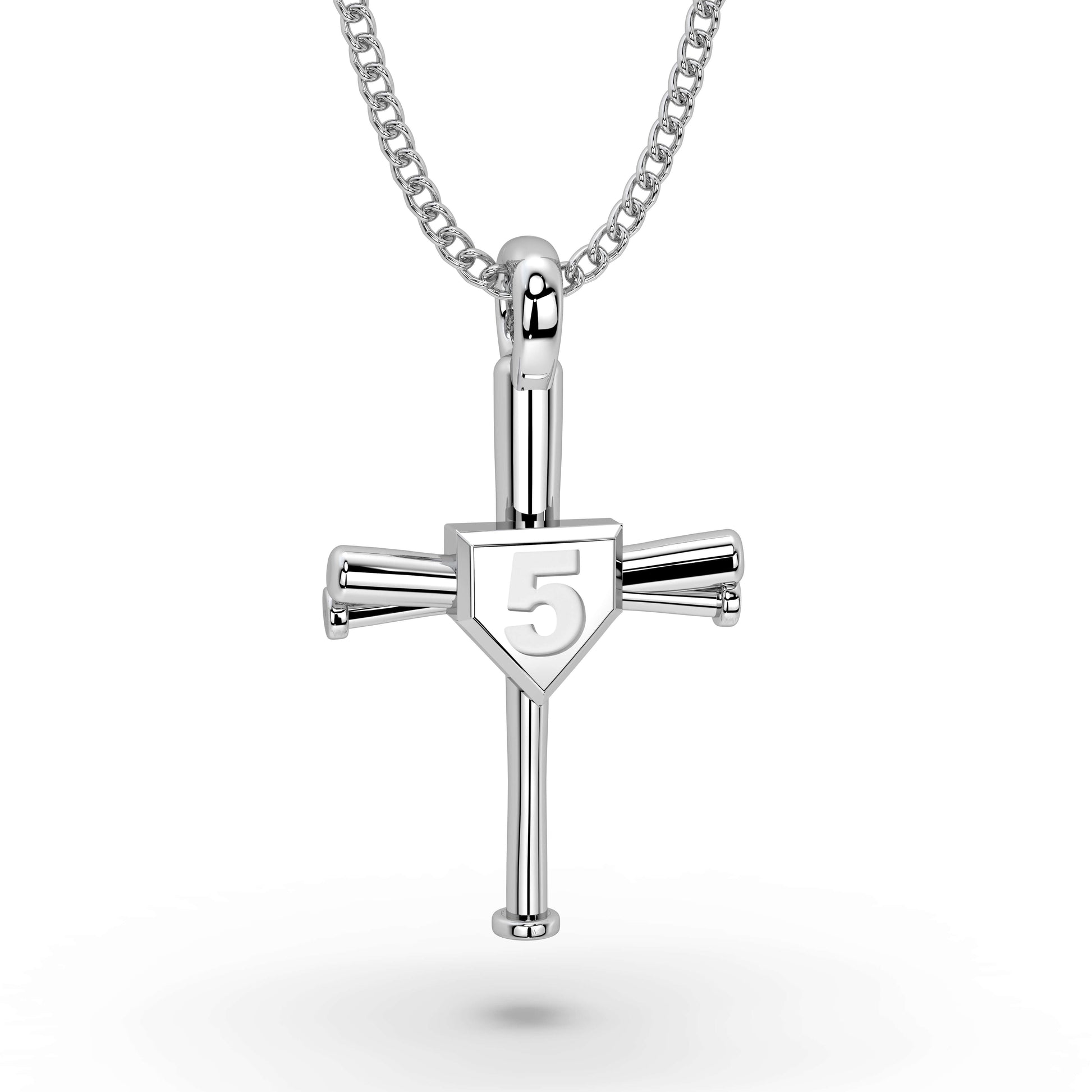 Custom Number Baseball Bat Cross Necklace