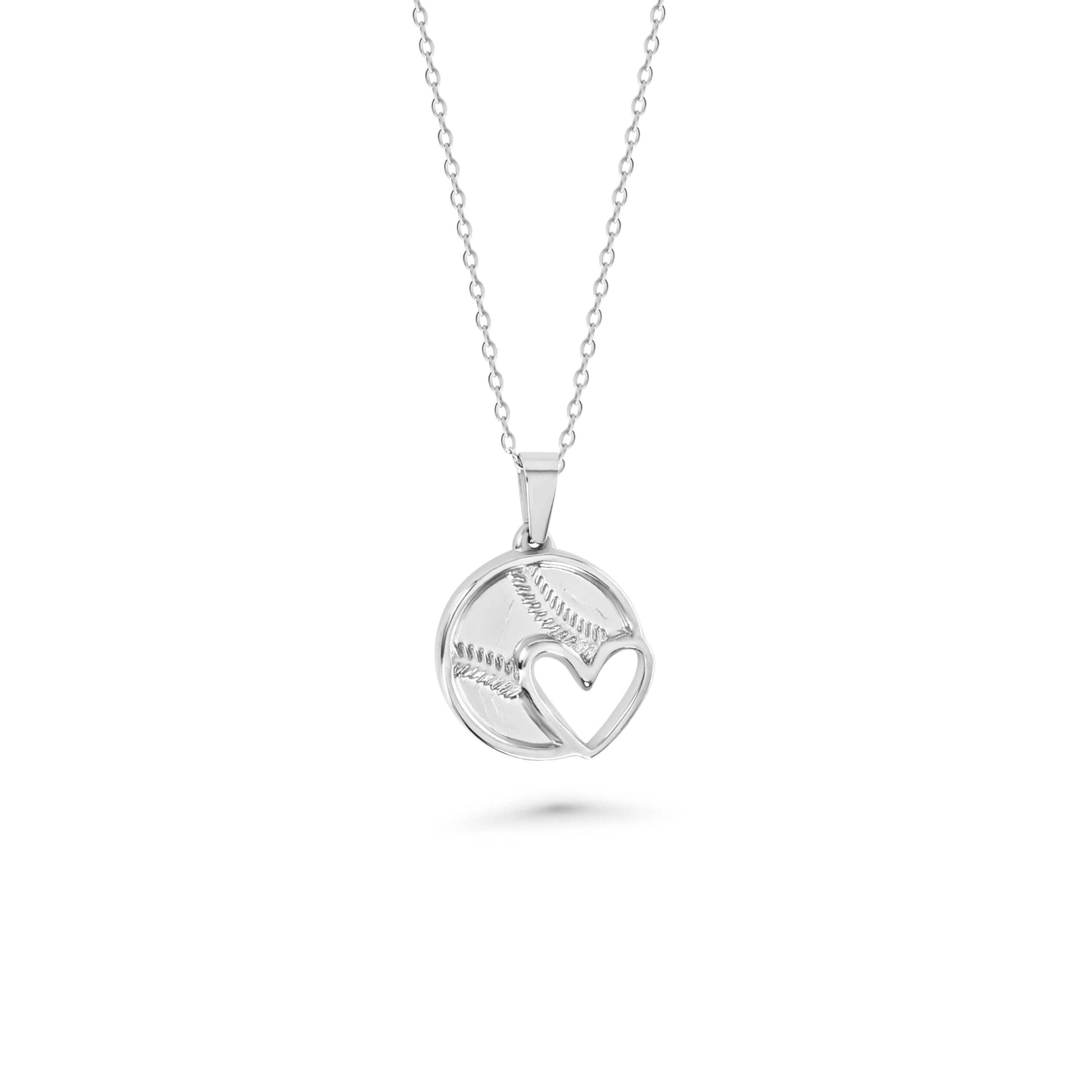 Heart Softball Necklace & Chain