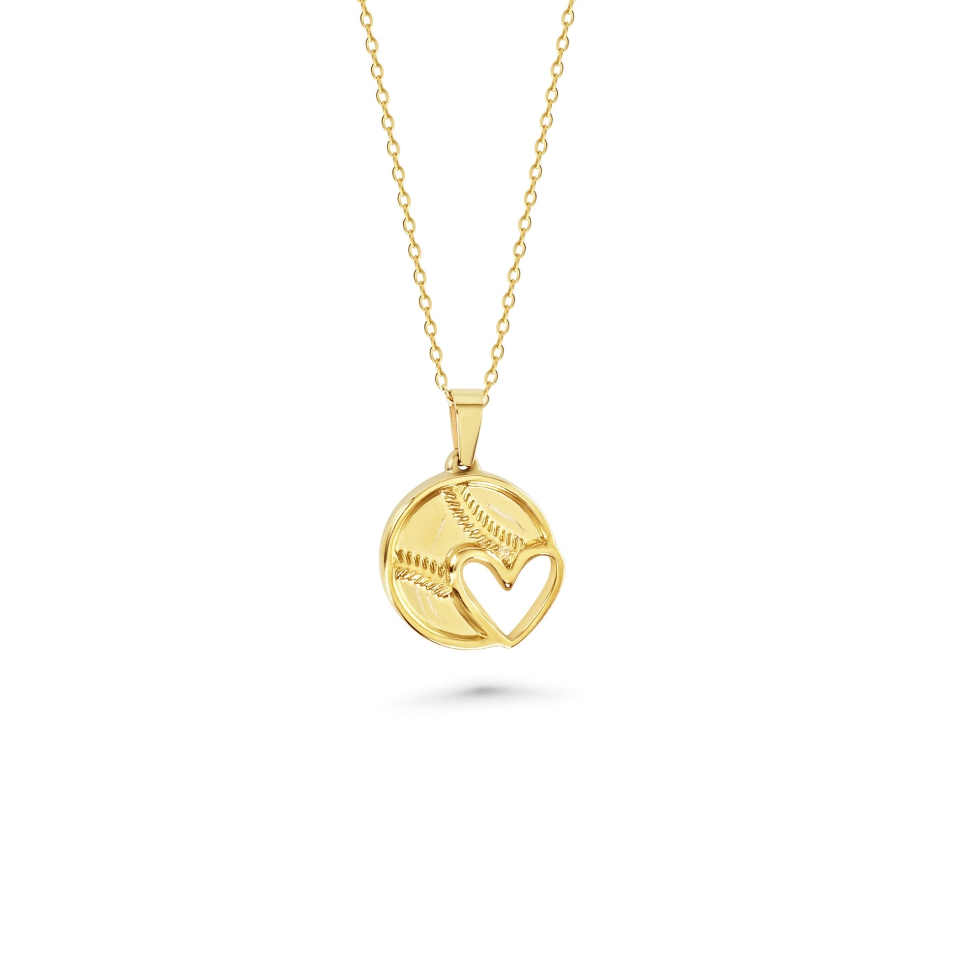 Heart Softball Necklace & Chain