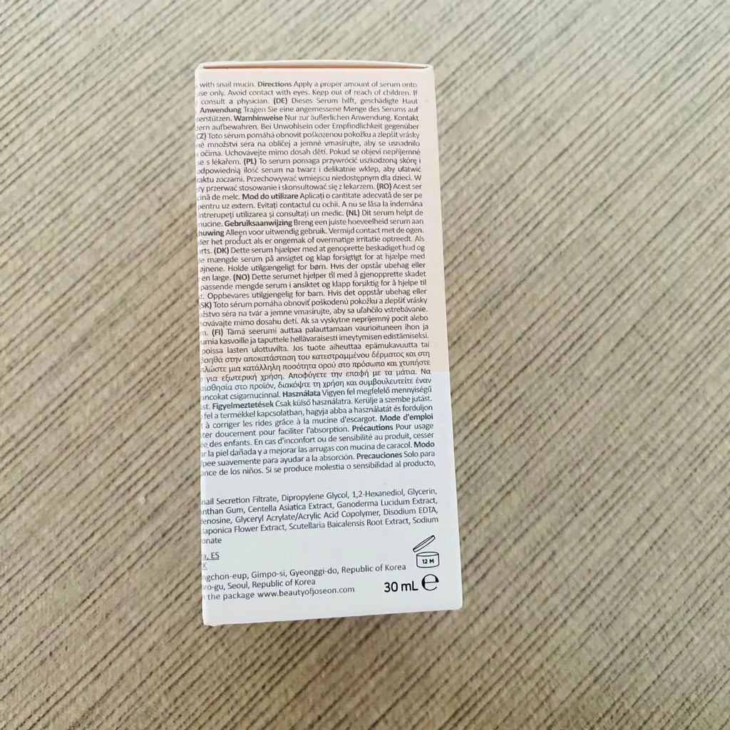 Beauty of Joseon Revive Snail Mucin Ginseng Serum -  Hydrating Peptide Facial Moisturizer