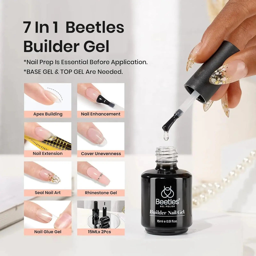 Beetles 7-in-1 Builder Gel – Sheer Nude Purple Hard Gel for Nail Art