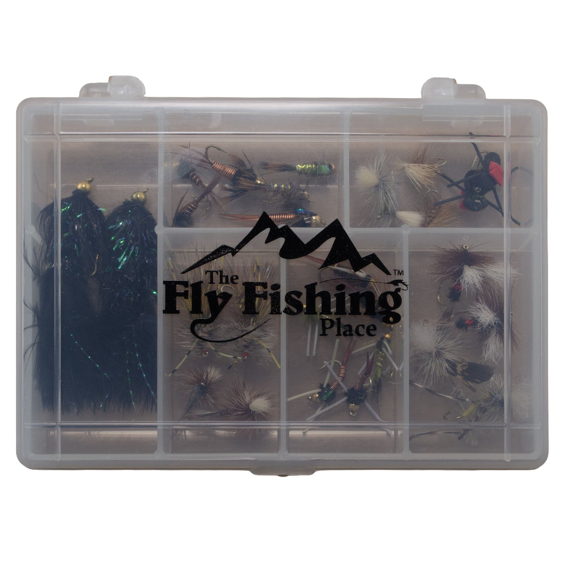 Essential 28 Fly Assortment Gift Set with Clear Fly Box – Perfect for Beginner or Advanced Fly Fishers (2 of Each Top Trout Pattern)