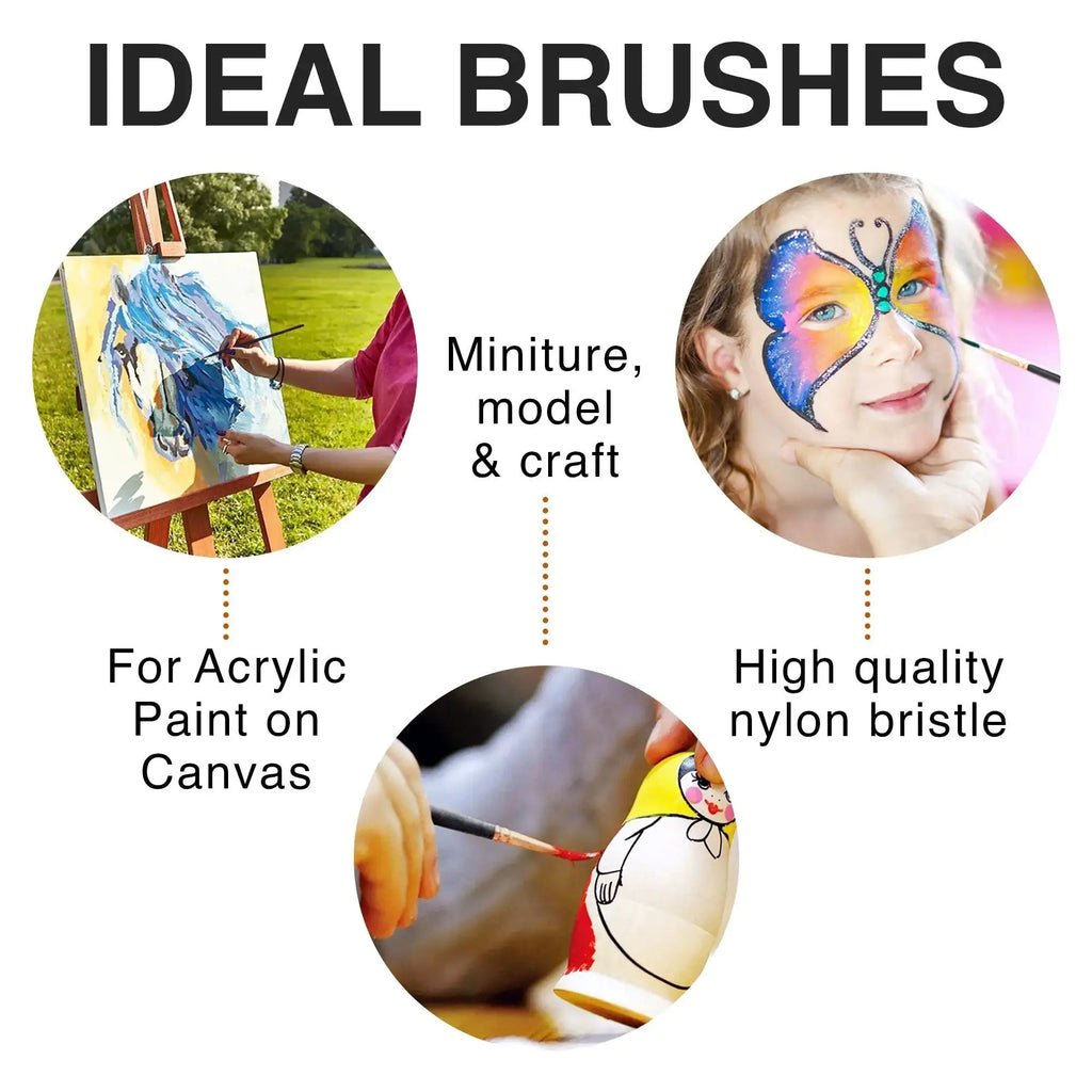 Benicci 12 Essential Artist Brush Set - Perfect for All Paints