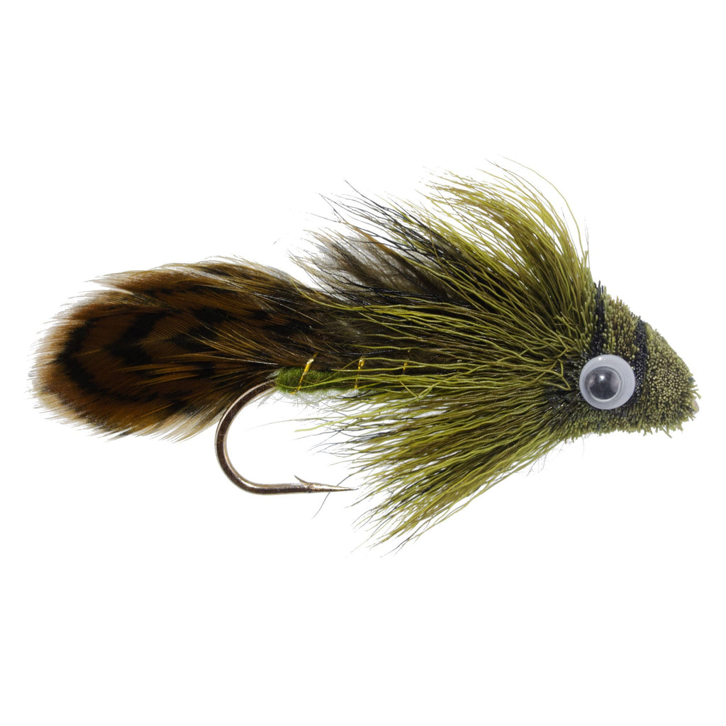 Big Eye Olive Sculpin Streamer Flies - 1 Dozen Bass and Trout Fly Fishing Flies - Hook Size 2