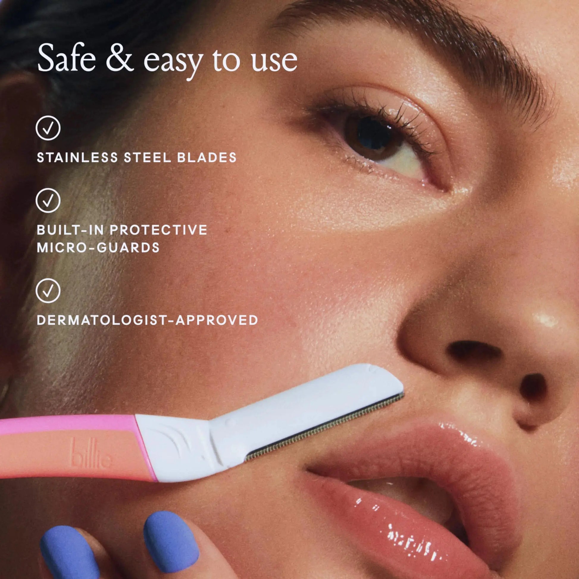 Billie - Dermaplane Refill Blades - Stainless Steel Blades with Safety Micro-guards - Nickel-free