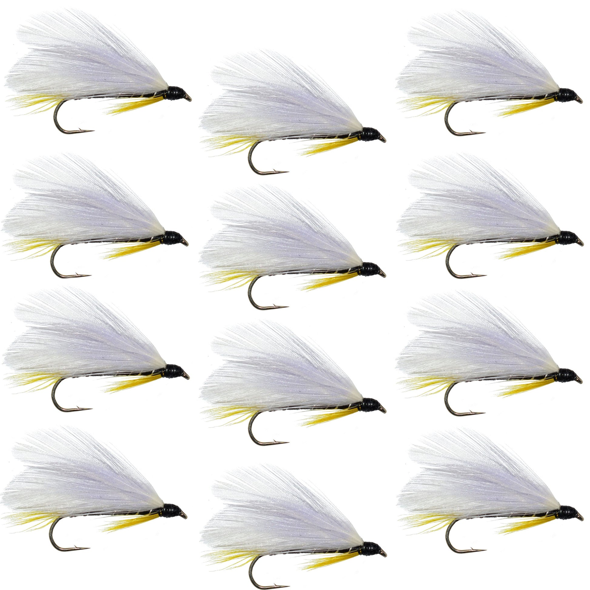 Black Ghost Classic Trout and Bass Streamer Fly - Set of 12 - Hook Size 4