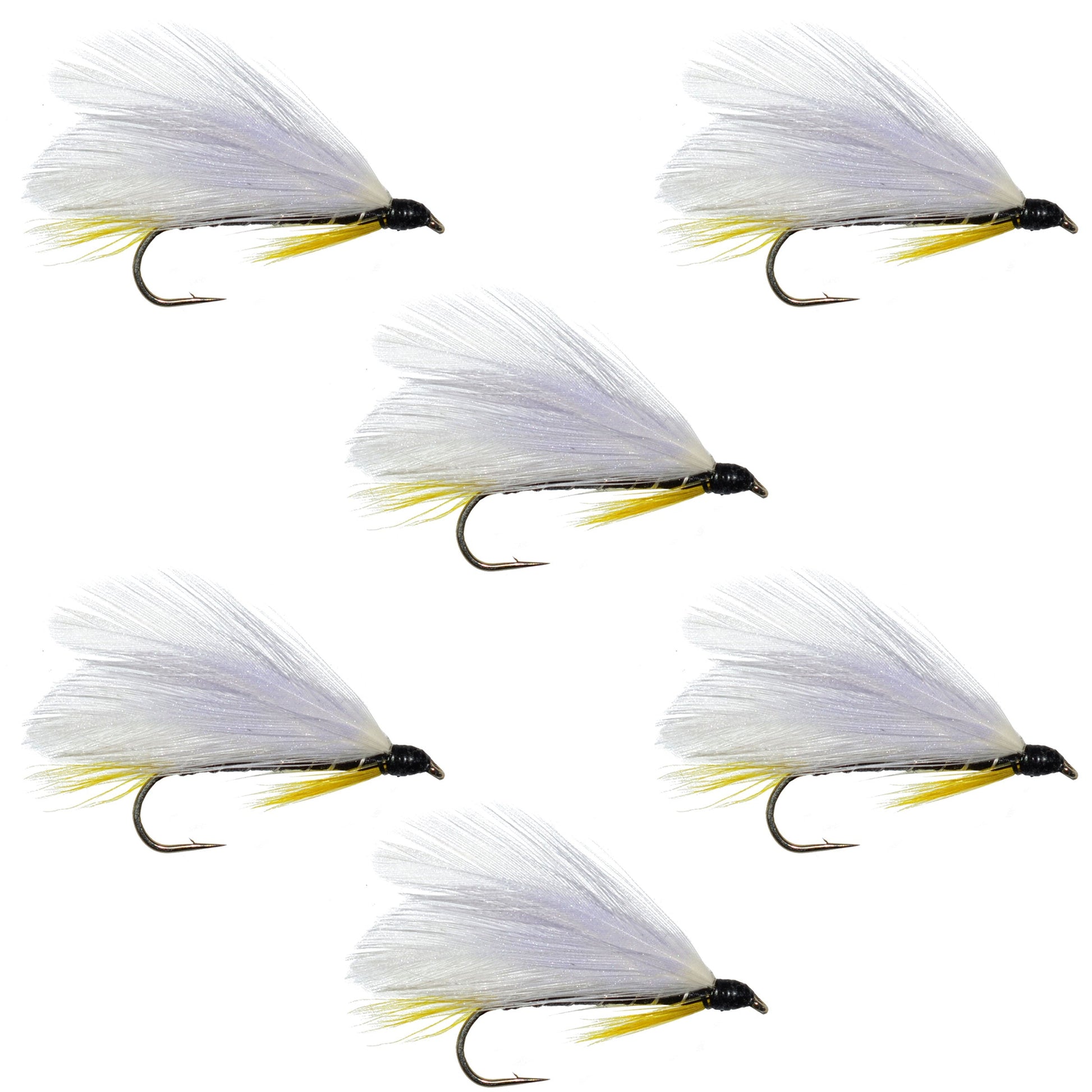 Black Ghost Classic Trout and Bass Streamer Fly - Set of 6 Hook Size 4