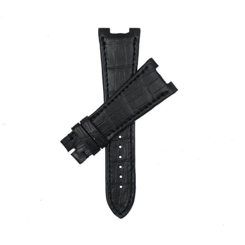 Black Matt Genuine Alligator Watch Strap Patek Philippe Compatible