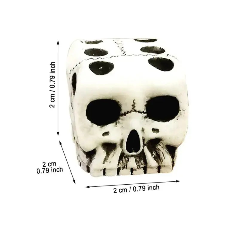 Black Resin 1PC 6-Sided Skull Dice