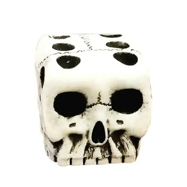 Black Resin 1PC 6-Sided Skull Dice