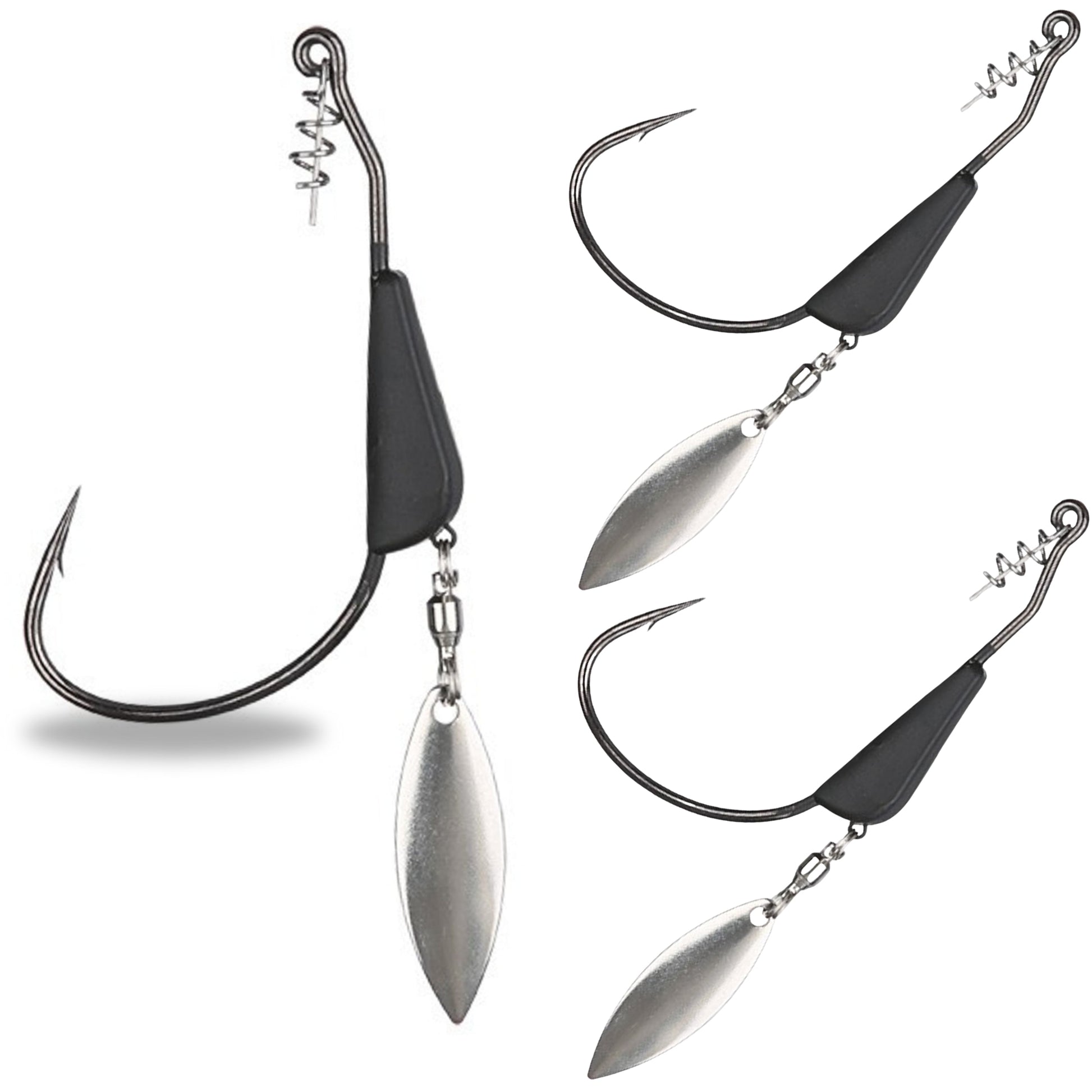 Reaction Tackle Bladed/Tungsten Weighted Swimbait Hooks- 3-Pack