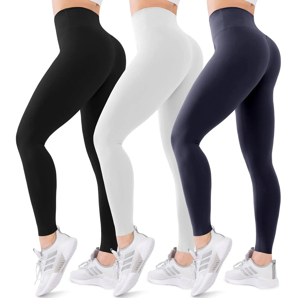 Blisset 3-Pack High-Waisted Leggings for Women – Soft Athletic Tummy Control Pants