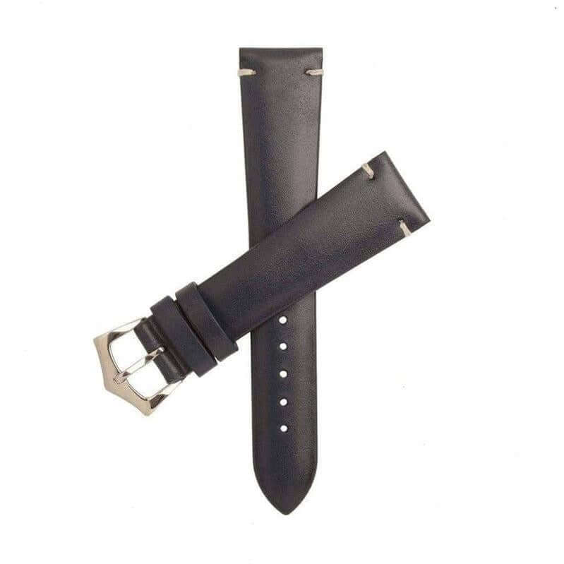 Blue Calfskin Leather Vintage Watch Strap