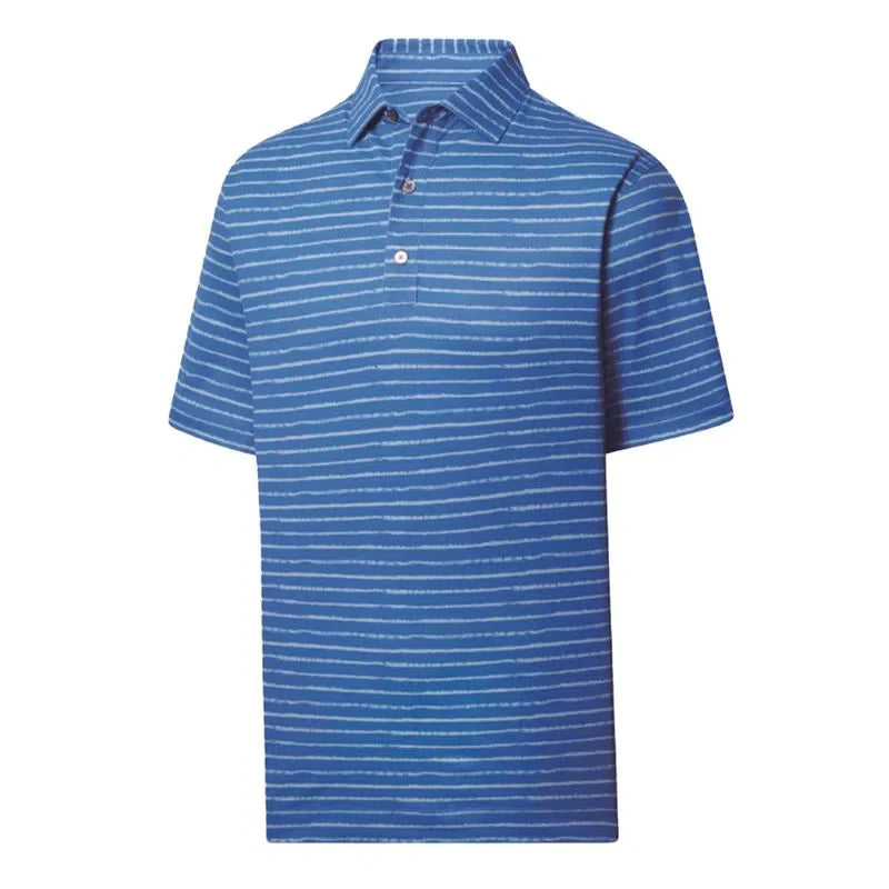 FootJoy Men's Chalk Line Print Stretch Pique Self Collar Polo