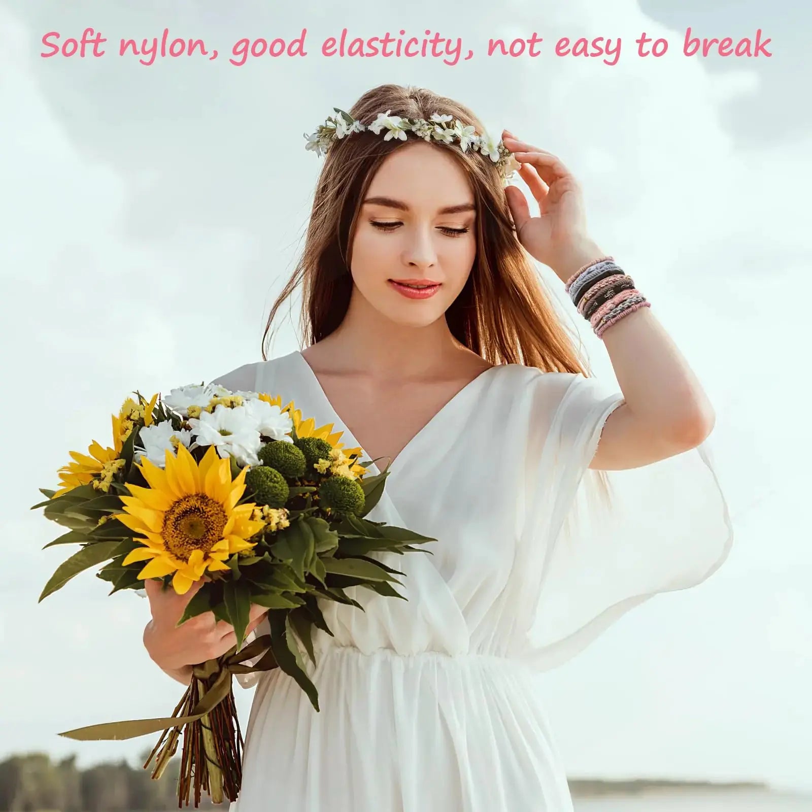 Boho Hair Tie Bracelets – 25 PCS in 5 Stylish Designs, No Damage Elastic Bands