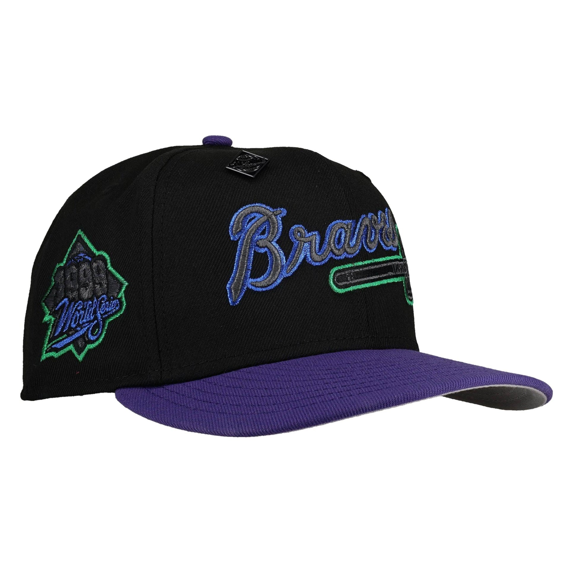 Atlanta Braves 1999 World Series Black/Purple Metallic 59Fifty Fitted Hat