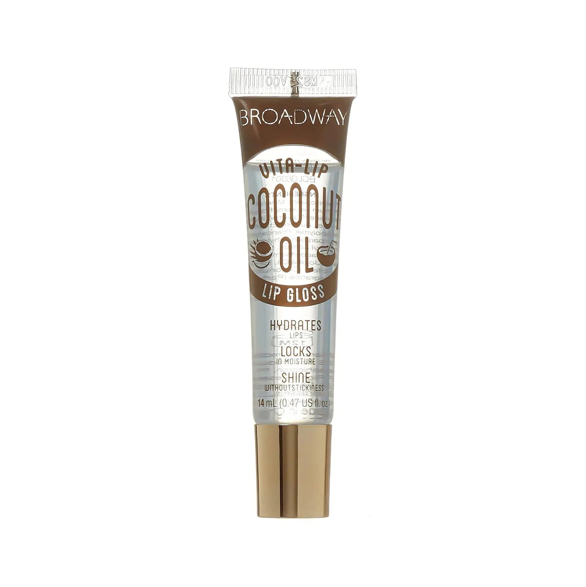 Broadway Vita-Lip Clear Lip Gloss 0.47oz/14ml (5PCS Mint & Coconut & Rosehip & Mango Butter & Argan Oil)