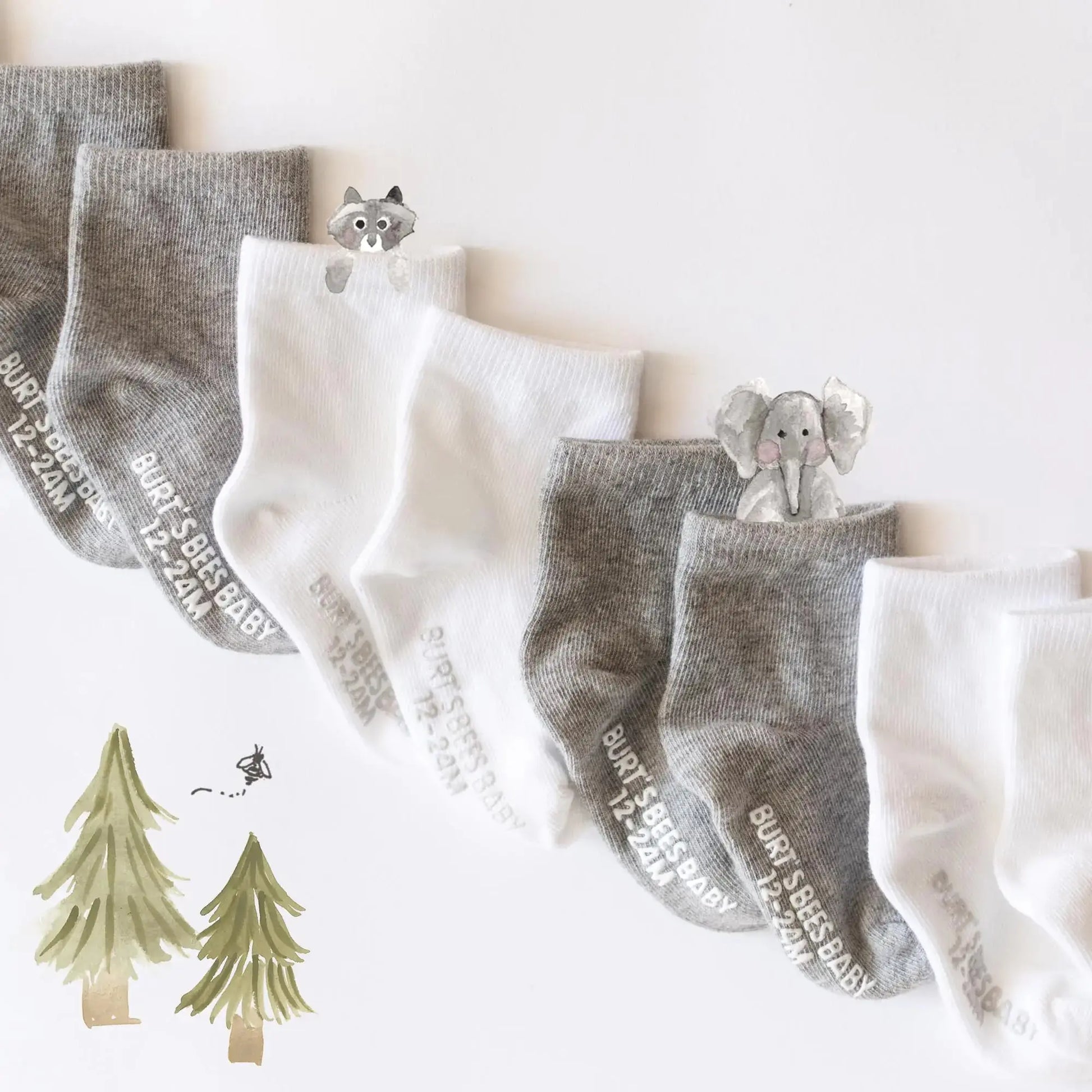 Burt's Bees Baby Unisex Ankle Socks - Non-Slip Grips for Babies