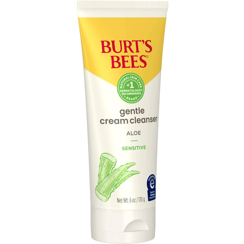 Burt's Bees Gentle Cream Cleanser with Aloe for Sensitive Skin, 98.9% Natural Origin, 6 Ounces Aloe Vera 6 Ounce