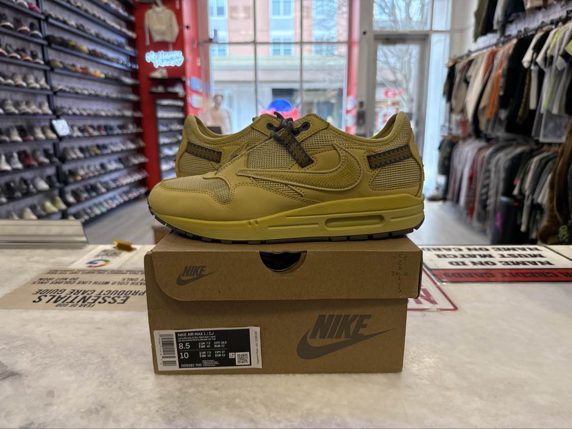 PRE OWNED Nike Air Max 1 Travis Scott Cactus Jack Saturn Gold