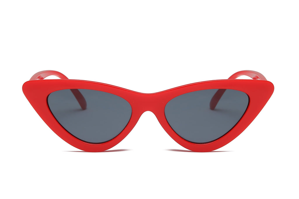 Red Retro Cat Eye Round Sunglasses For Women Chic UV400