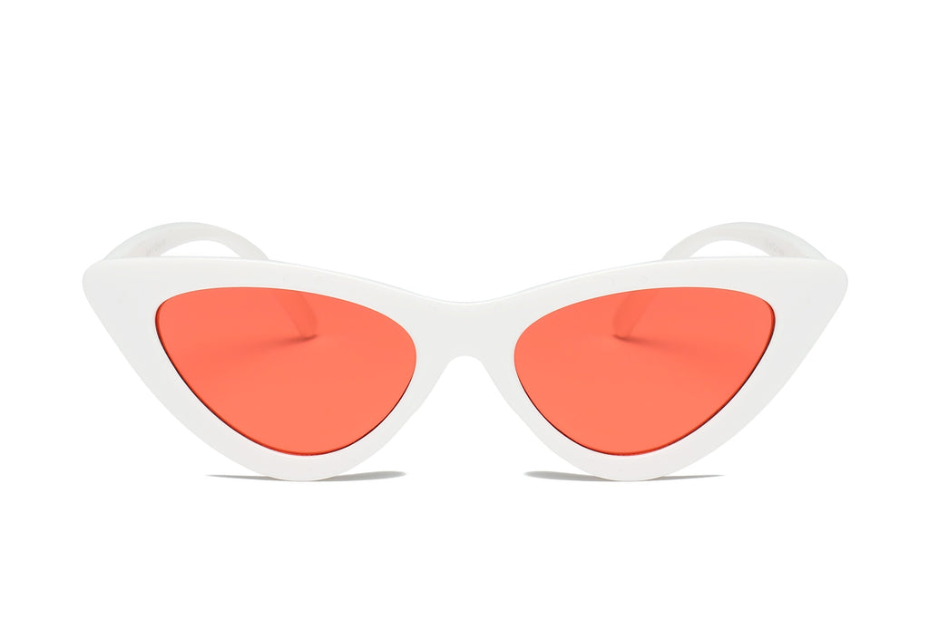 Red Retro Cat Eye Round Sunglasses For Women Chic UV400
