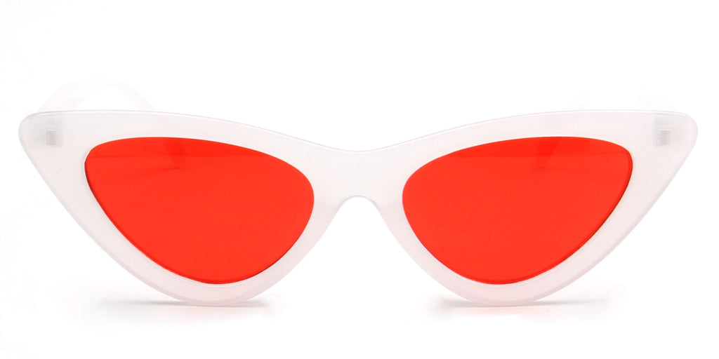 Red Retro Cat Eye Round Sunglasses For Women Chic UV400