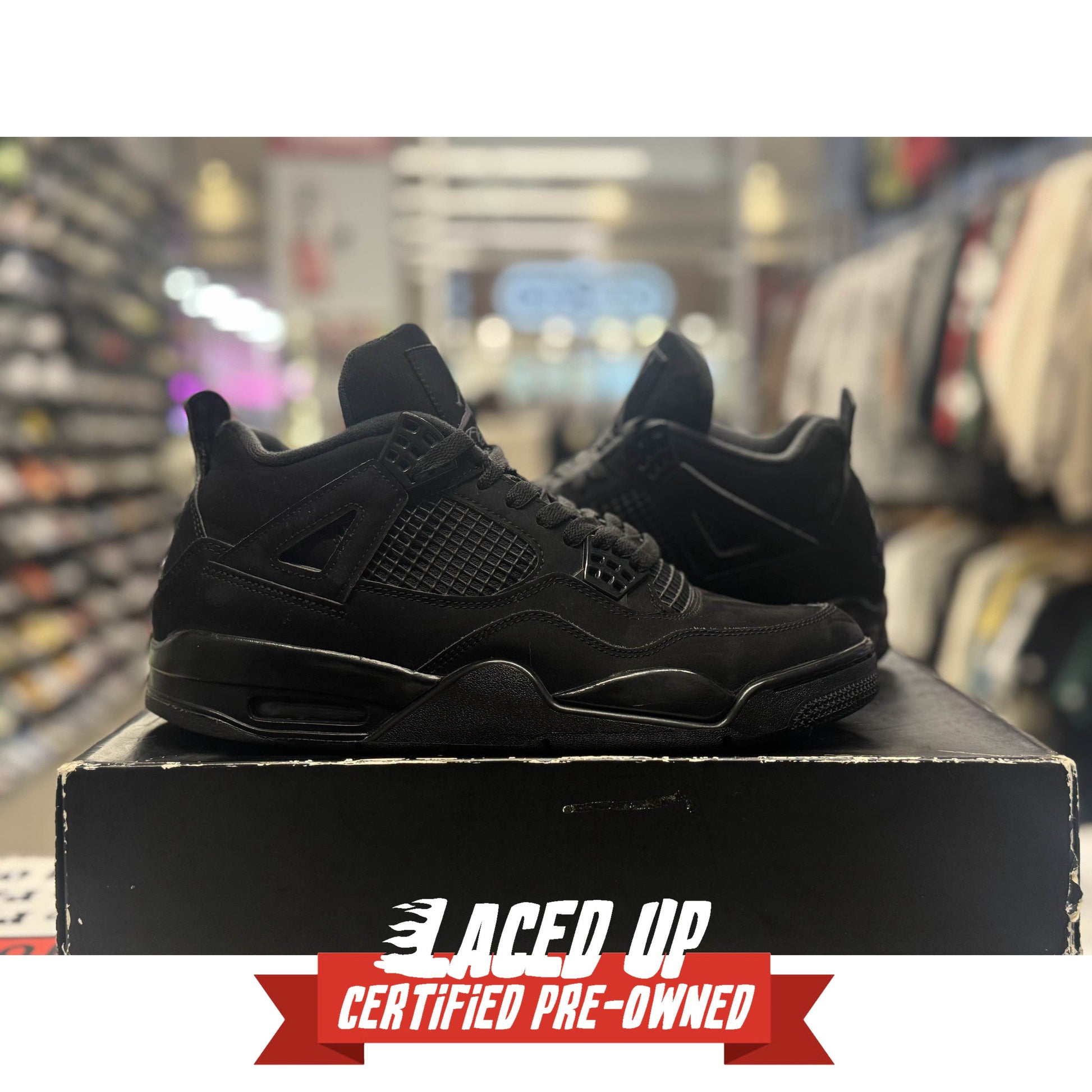 PRE OWNED Air Jordan Retro 4 " Black Cat "