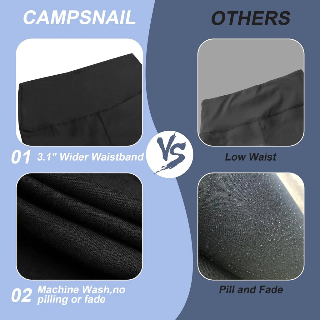 CAMPSNAIL Workout Biker Shorts for Women - High Waisted Tummy Control Spandex Booty Volleyball Shorts for Yoga & Dance