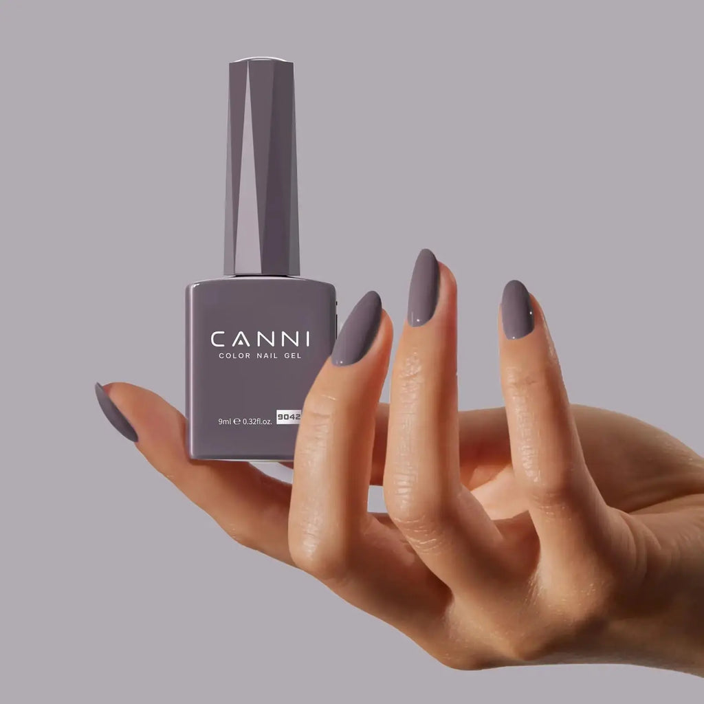 CANNI Grey Gel Nail Polish - Dark Grey Violet Brown High Gloss UV Gel for French Manicure