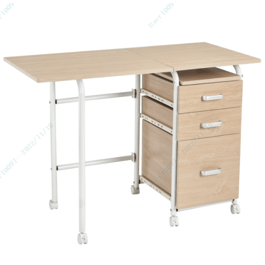 Folding Computer Laptop Desk Wheeled Home Office Furniture-Brown