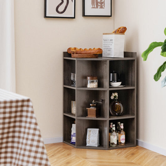 3-Tier Corner Cabinet with Charging Station for Bedroom-White