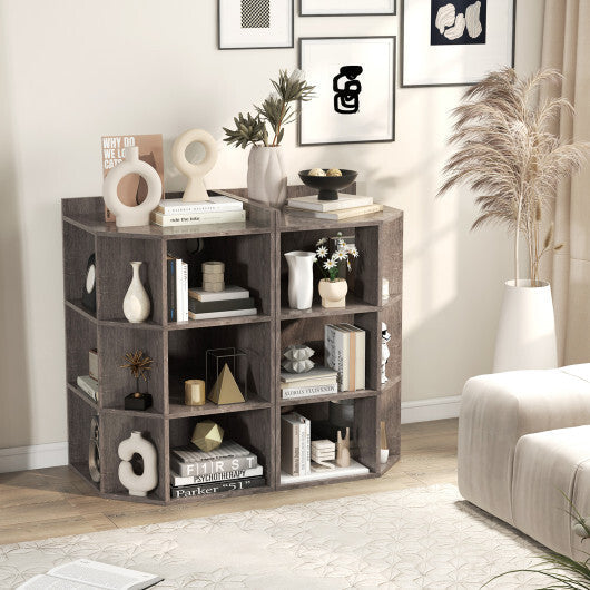 3-Tier Corner Cabinet with Charging Station for Bedroom-White