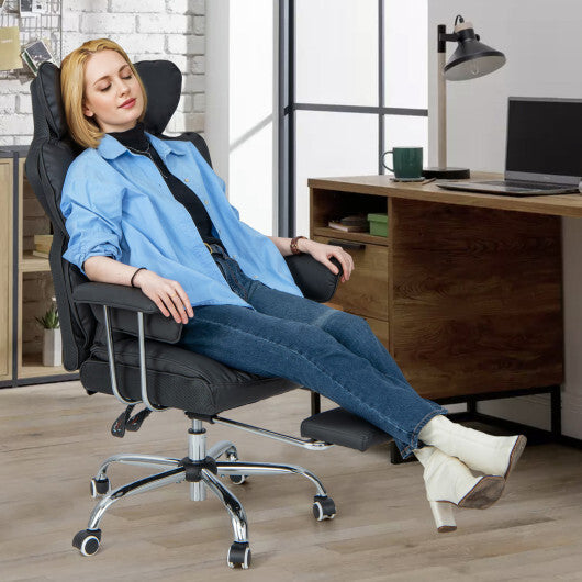 PU Leather Home Office Chair 400 lbs High Back Executive Chair-White