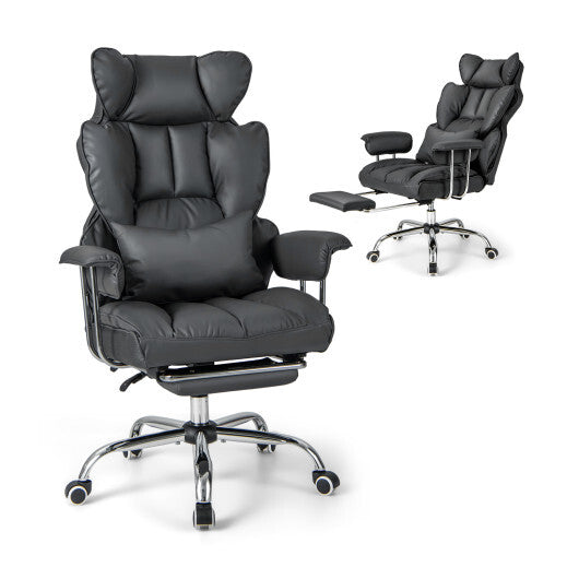 PU Leather Home Office Chair 400 lbs High Back Executive Chair-White
