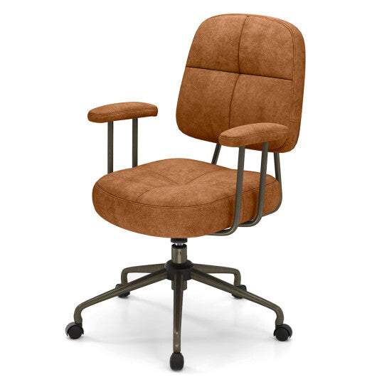 Leathaire Upholstered Task Home Office Chair with Cushioned Back-Beige